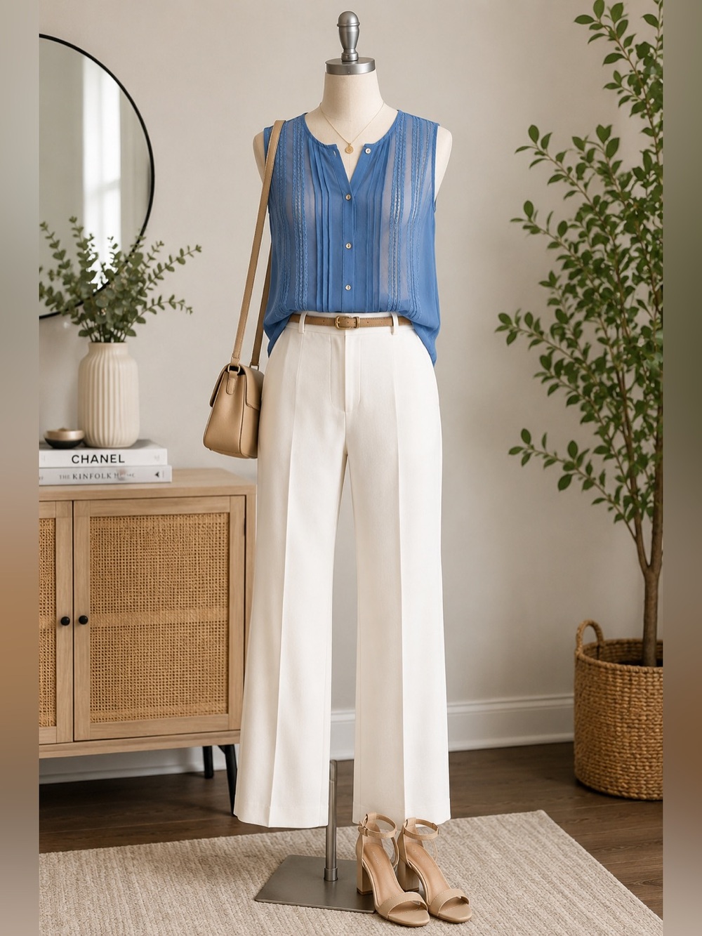 NWT Blue Chiffon Lace Sleeveless Shell Top | Patterson J. Kincaid | Small